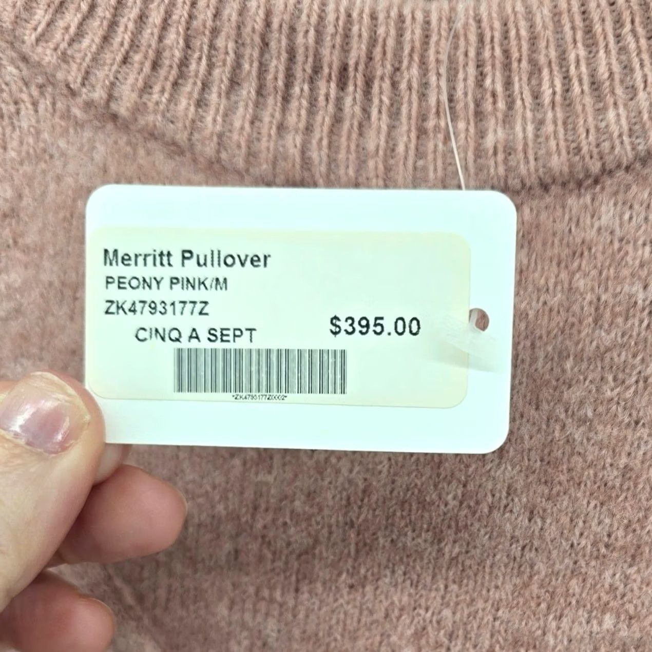 Cinq a Sept Cinq a Sept Merritt Pullover Womens Medium Peony Pink Crew Wool Blend Sweater Size M / US 6-8 / IT 42-44 - 3 Thumbnail