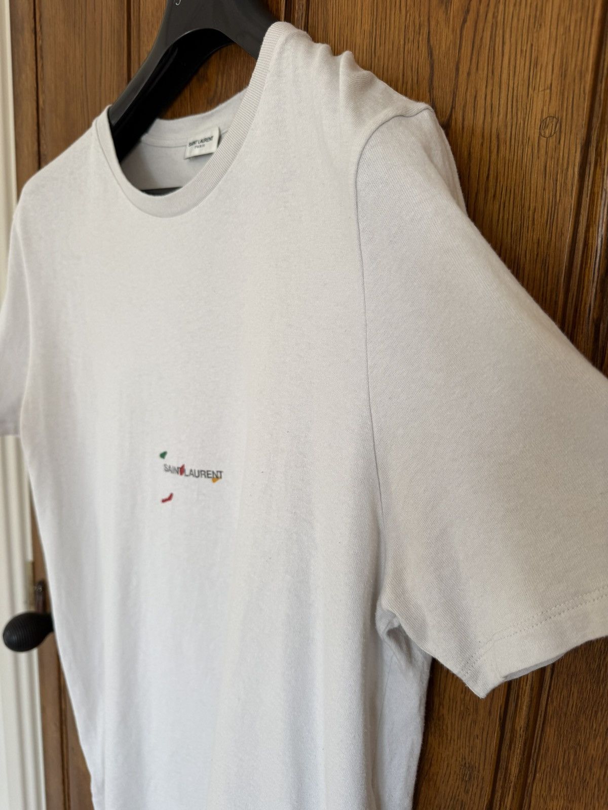 Saint Laurent Paris Saint Laurent Rive Gauche paint splatter logo T shirt XL Size US XL / EU 56 / 4 - 9 Thumbnail