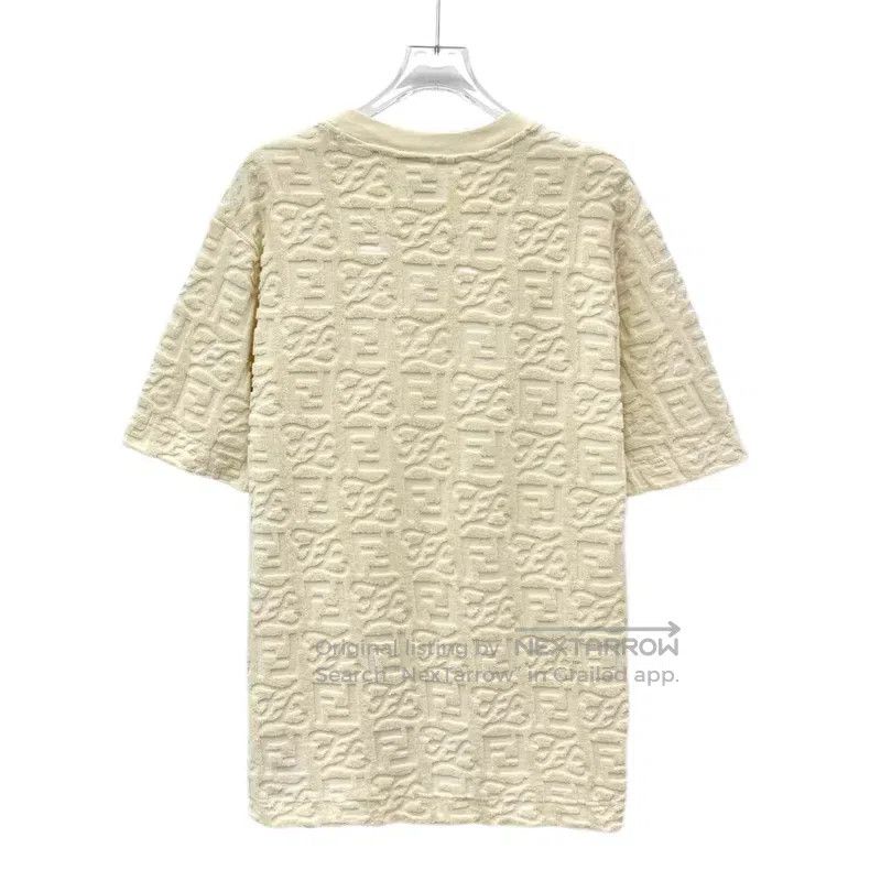 Fendi Fendi Beige Classic Double F Monogram Printed Cotton Crewn Size US XS / EU 42 / 0 - 2 Thumbnail