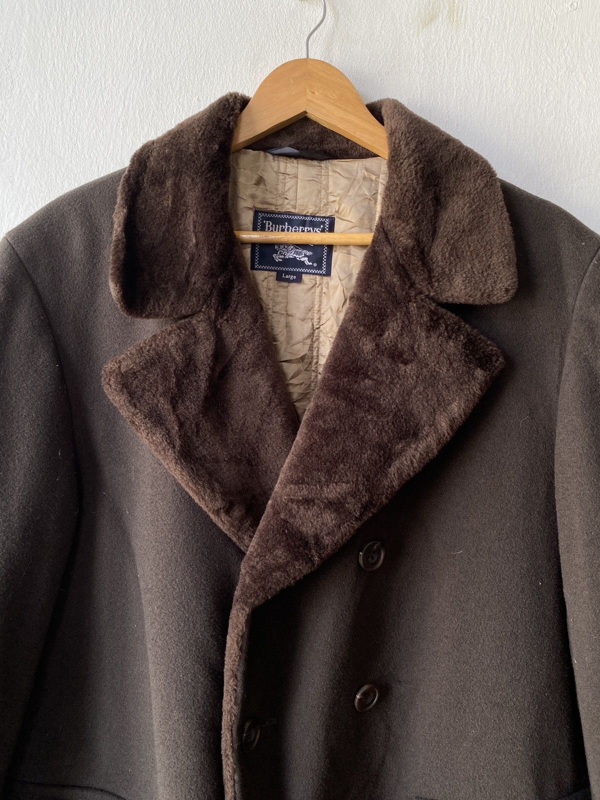 Burberry Vintage 90s Burberrys Prorsum Lining Fur Wool Jacket Size US L / EU 52-54 / 3 - 6 Thumbnail