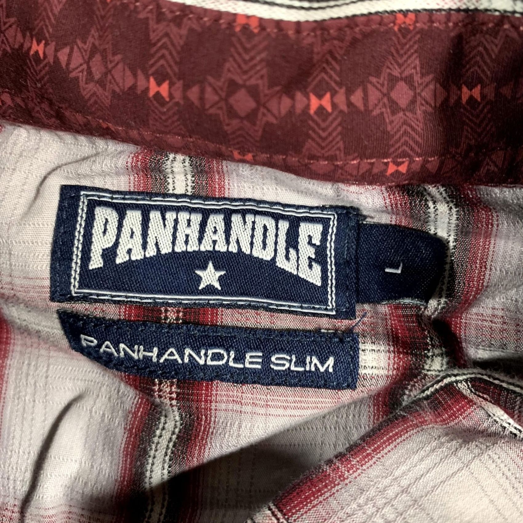 Vintage Panhandle Slim Shirt Mens Large Red White Plaid Western Snap Long Sleeve 36S1262 Size US L / EU 52-54 / 3 - 5 Thumbnail