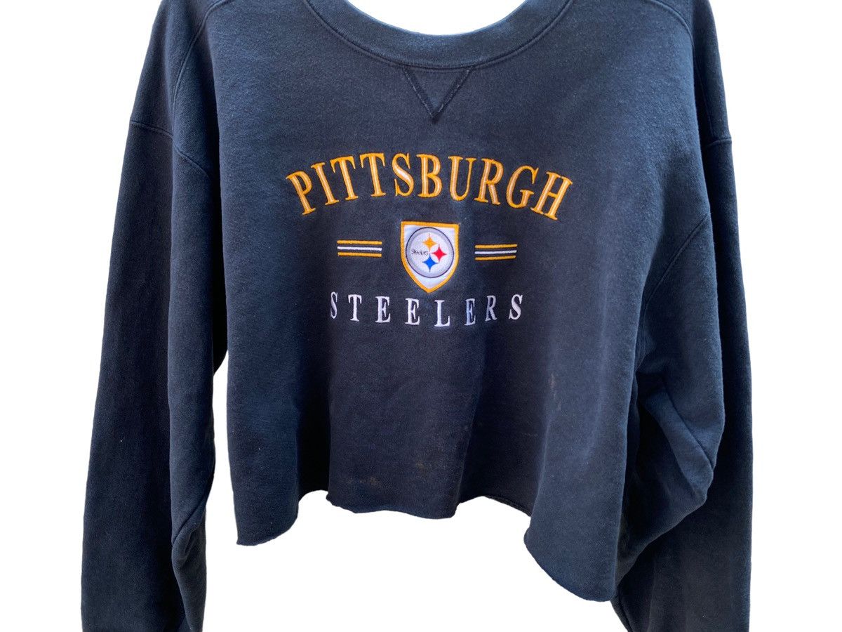 NFL Vintage 90s Pittsburgh Steelers Crop Sweatshirt Size US XL / EU 56 / 4 - 2 Thumbnail