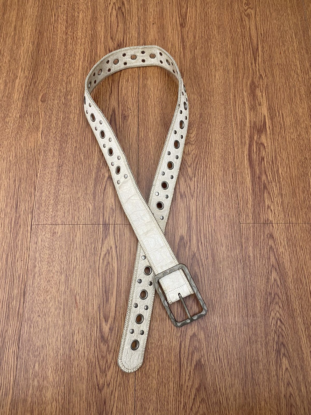 If Six Was Nine × Japanese Brand × Le Grande Bleu (L.G.B.) white ringer belt punk Size ONE SIZE - 1 Thumbnail