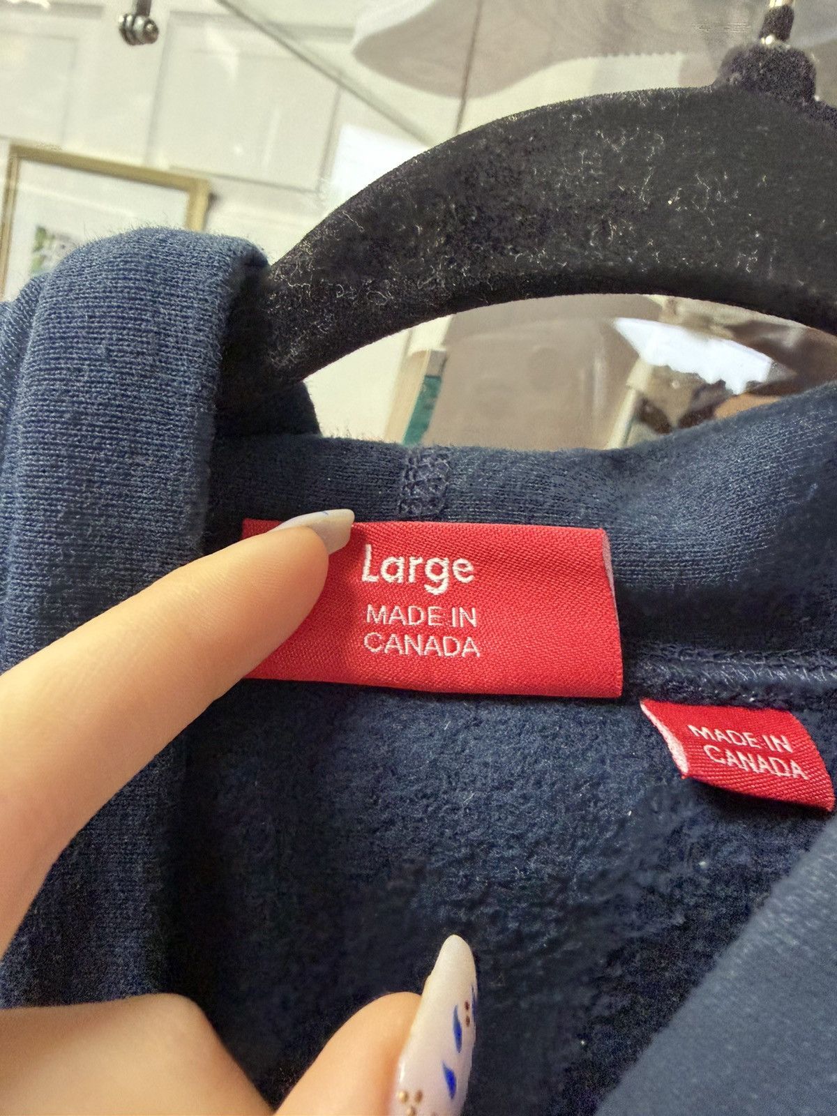 Supreme Supreme Lafayette Store Hoodie (Navy) Size US L / EU 52-54 / 3 - 4 Thumbnail