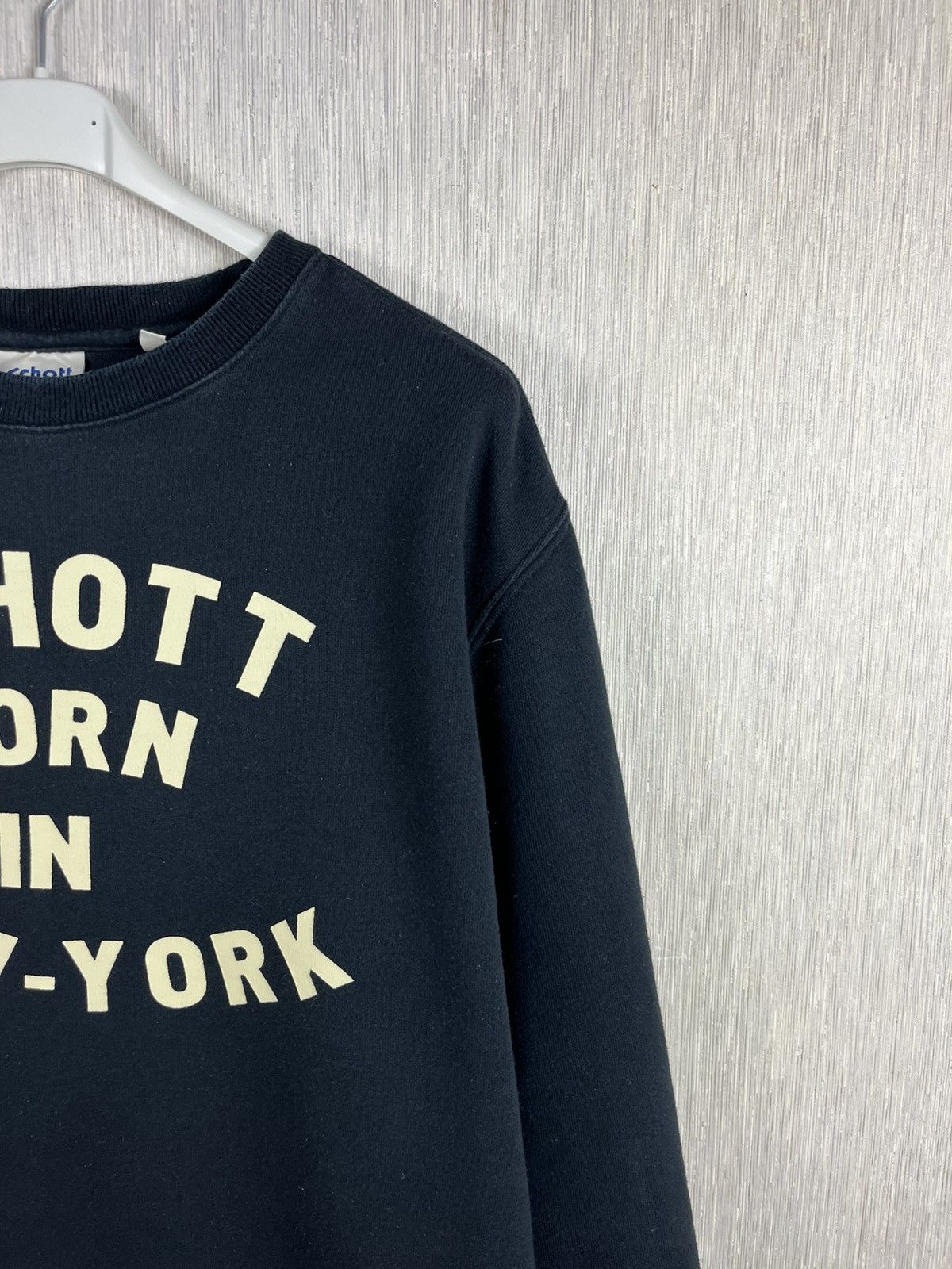 Schott × Vintage Vintage Schott born in New York sweatshirt spellout crewneck Size US XL / EU 56 / 4 - 3 Thumbnail