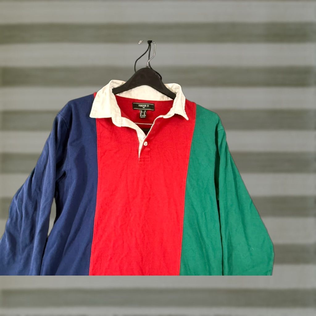Forever 21 Forever 21 Rugby Polo Shirt Mens Small Red Blue Colorblock Performance Preppy Shirt Size US S / EU 44-46 / 1 - 1 Thumbnail