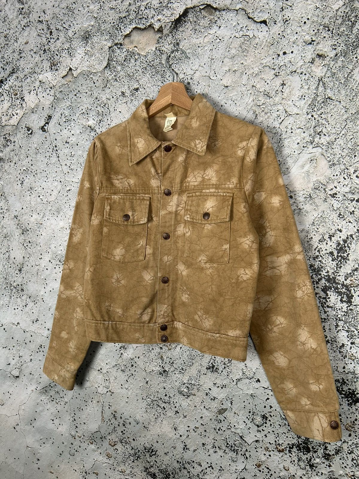 Vintage Vintage Denim Jacket Brown Sand Avantgarde Designer Hype Size L / US 10 / IT 46 - 2 Thumbnail