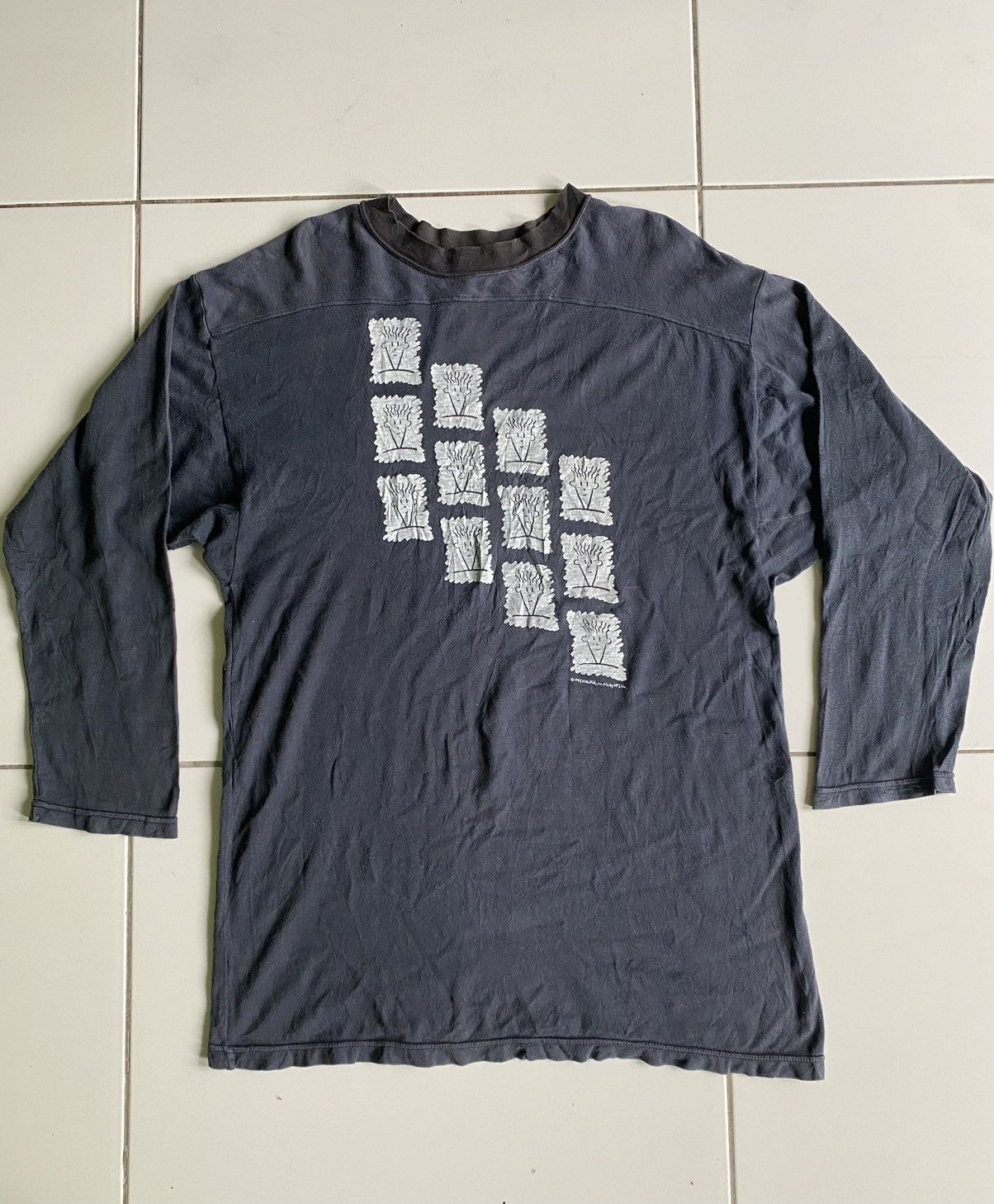 1985s Fido Dido 3 Quarter colour block picture Rare Shirt