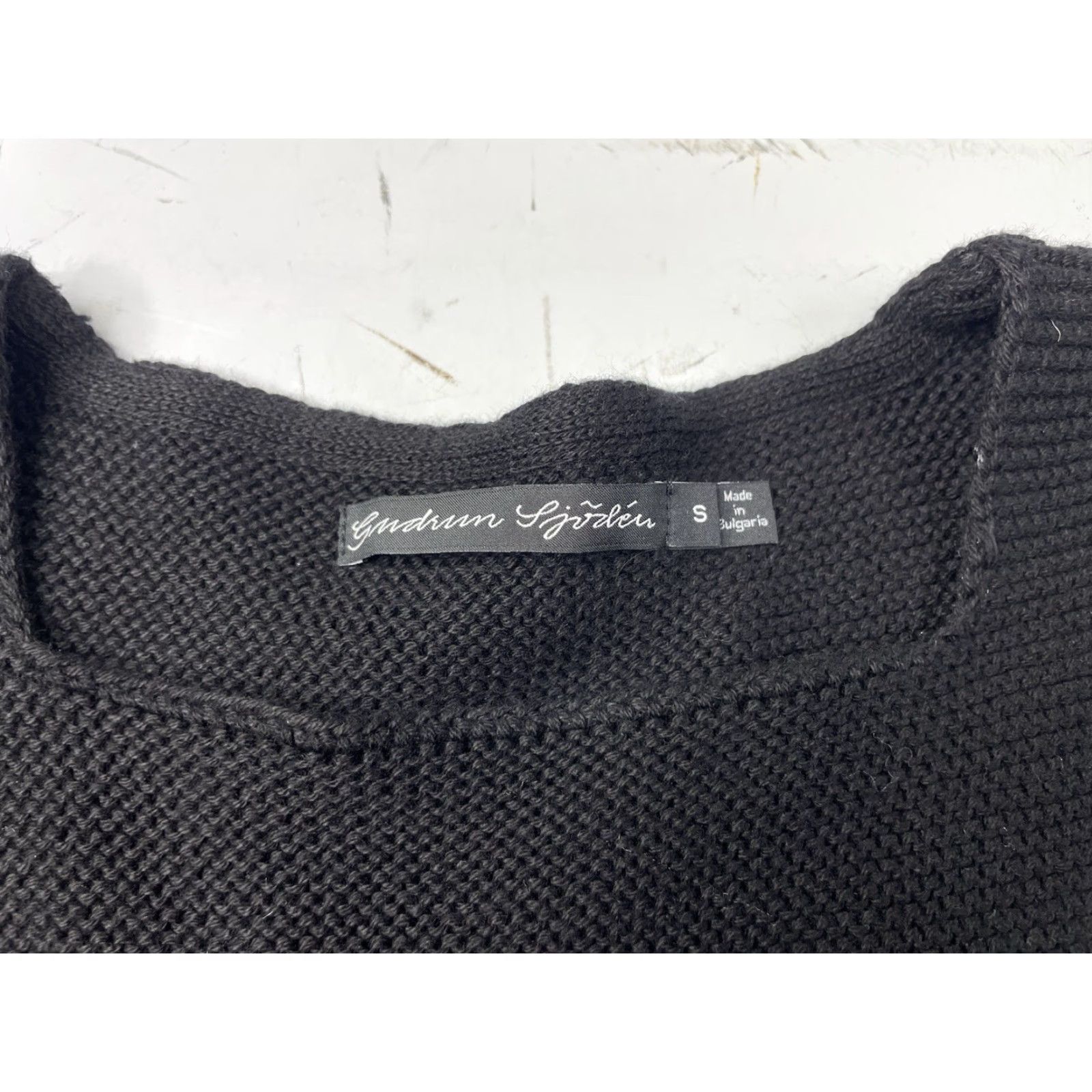 Vintage Gudrun Sjoden Womens Sweater Pullover Knit Cotton Crochet Black S Small Knitwear Jumper Long Sleeve Women Size S / US 4 / IT 40 - 3 Thumbnail