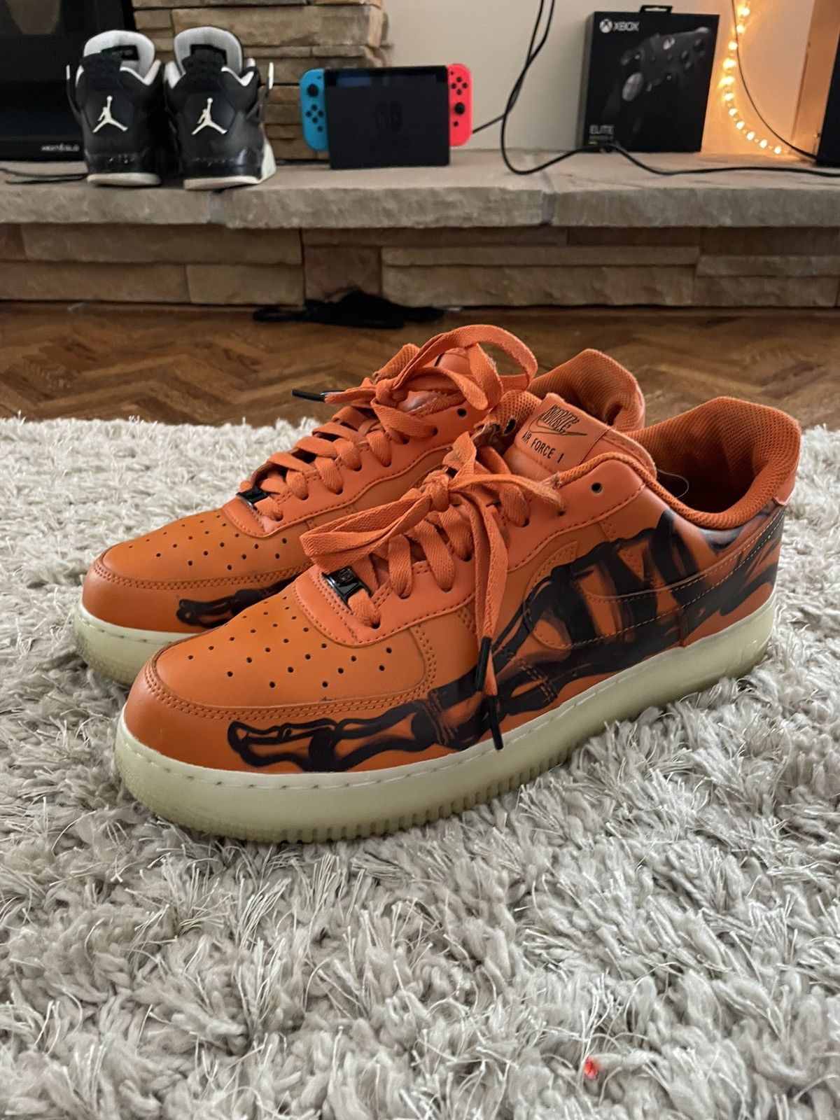 Nike Nike Air Force 1 Orange Skeleton Size US 11 / EU 44 - 1 Thumbnail