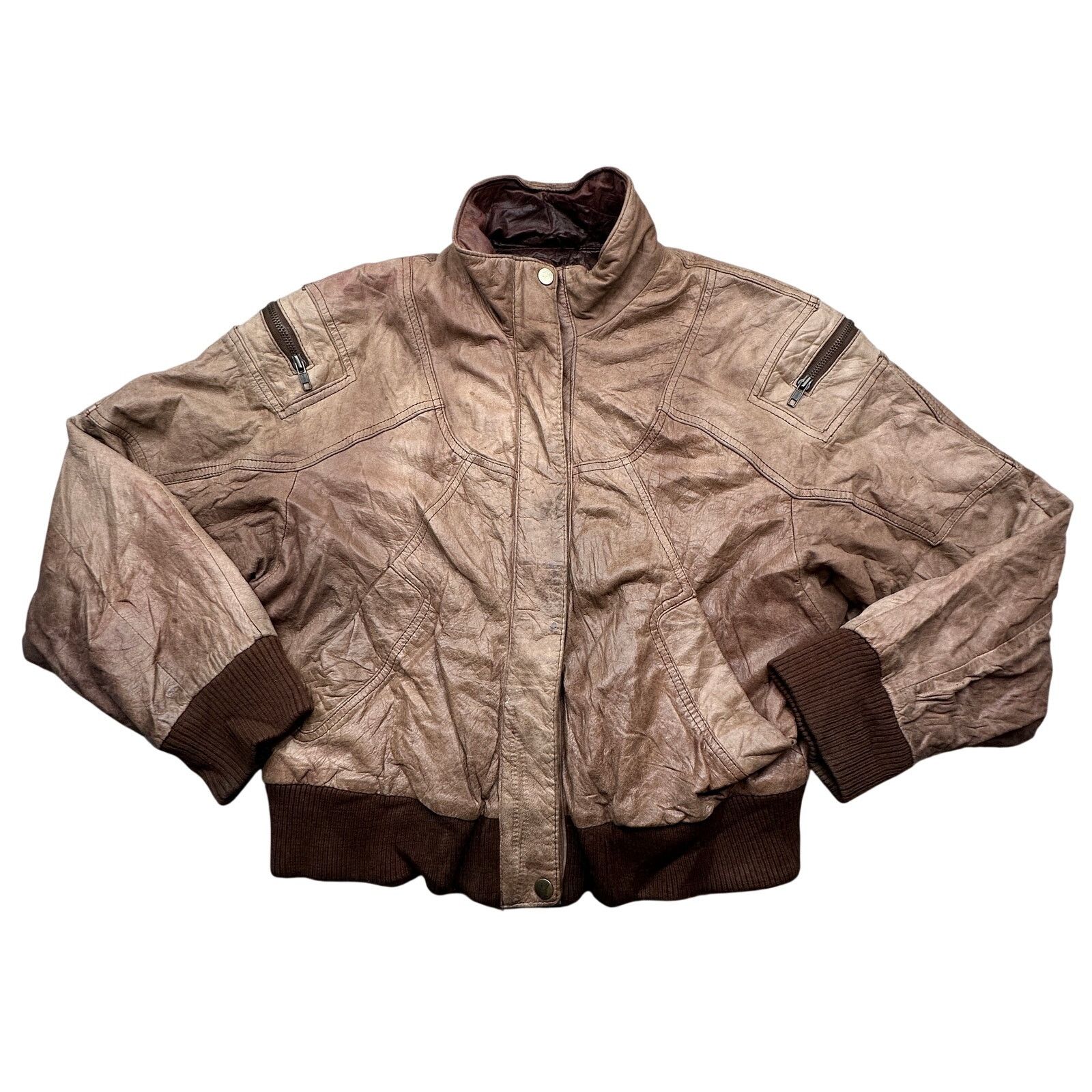 Adventure Bound VTG 90s Adventure Bound Bomber Leather Jacket Womens Medium Size M / US 6-8 / IT 42-44 - 1 Thumbnail