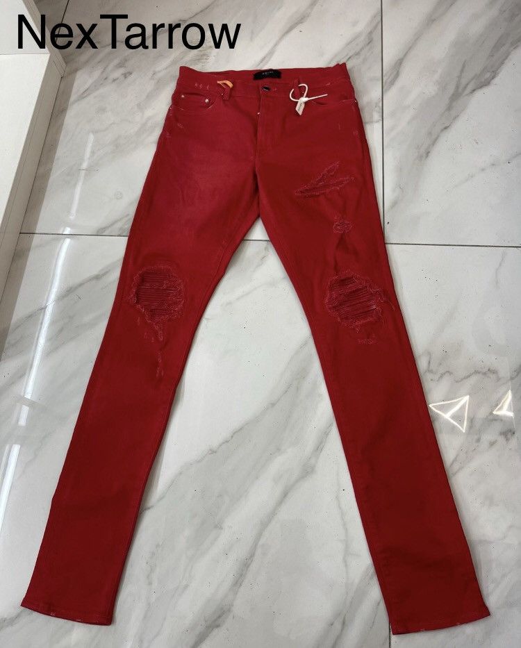 Amiri Amiri Red MX1 jeans 2412-Nextarrow Size US 30 / EU 46 - 2 Thumbnail