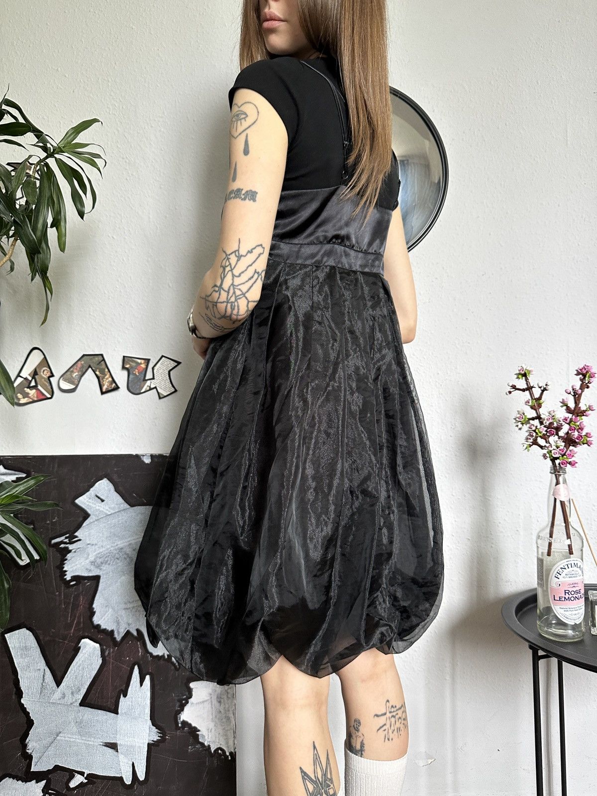 Japanese Brand × Vintage Vintage Missy Cute Black Flowy Bubble Dress Size XL / US 12-14 / IT 48-50 - 7 Thumbnail