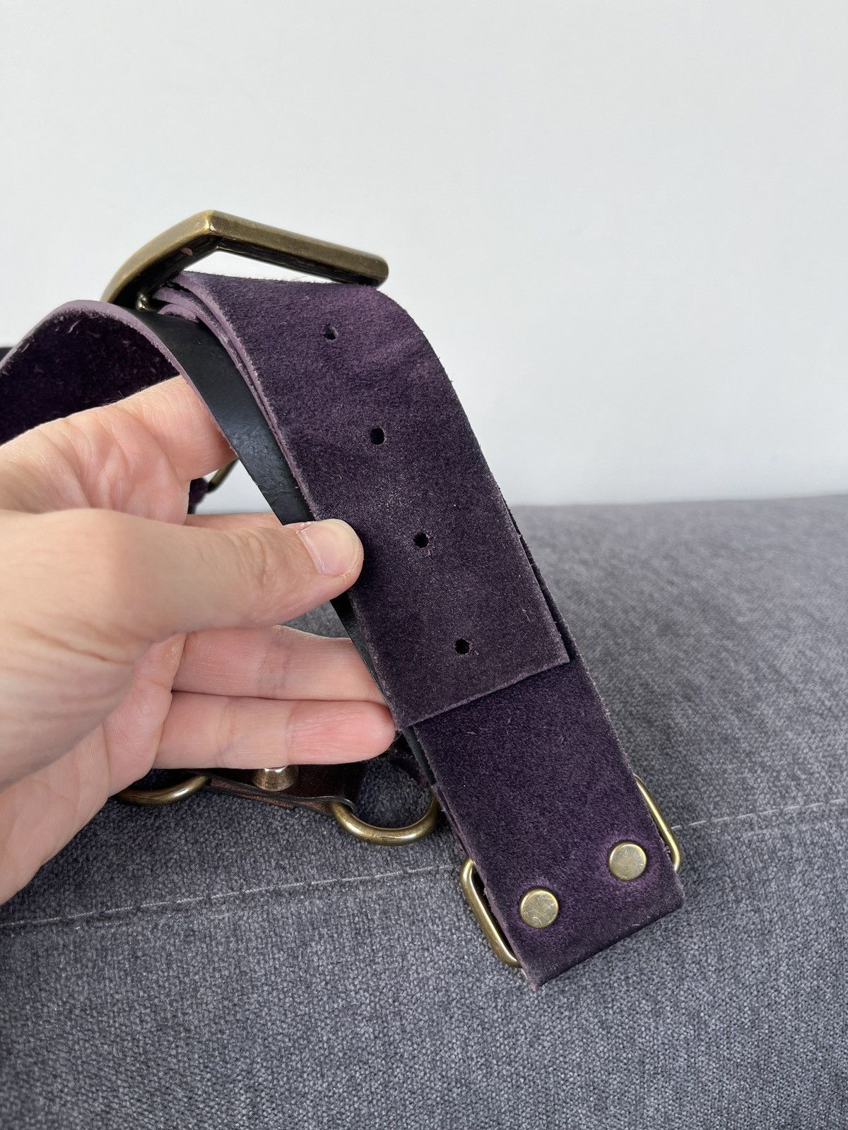 Other entra Suede Leather Avant Garde Purple Belt Size ONE SIZE - 12 Thumbnail
