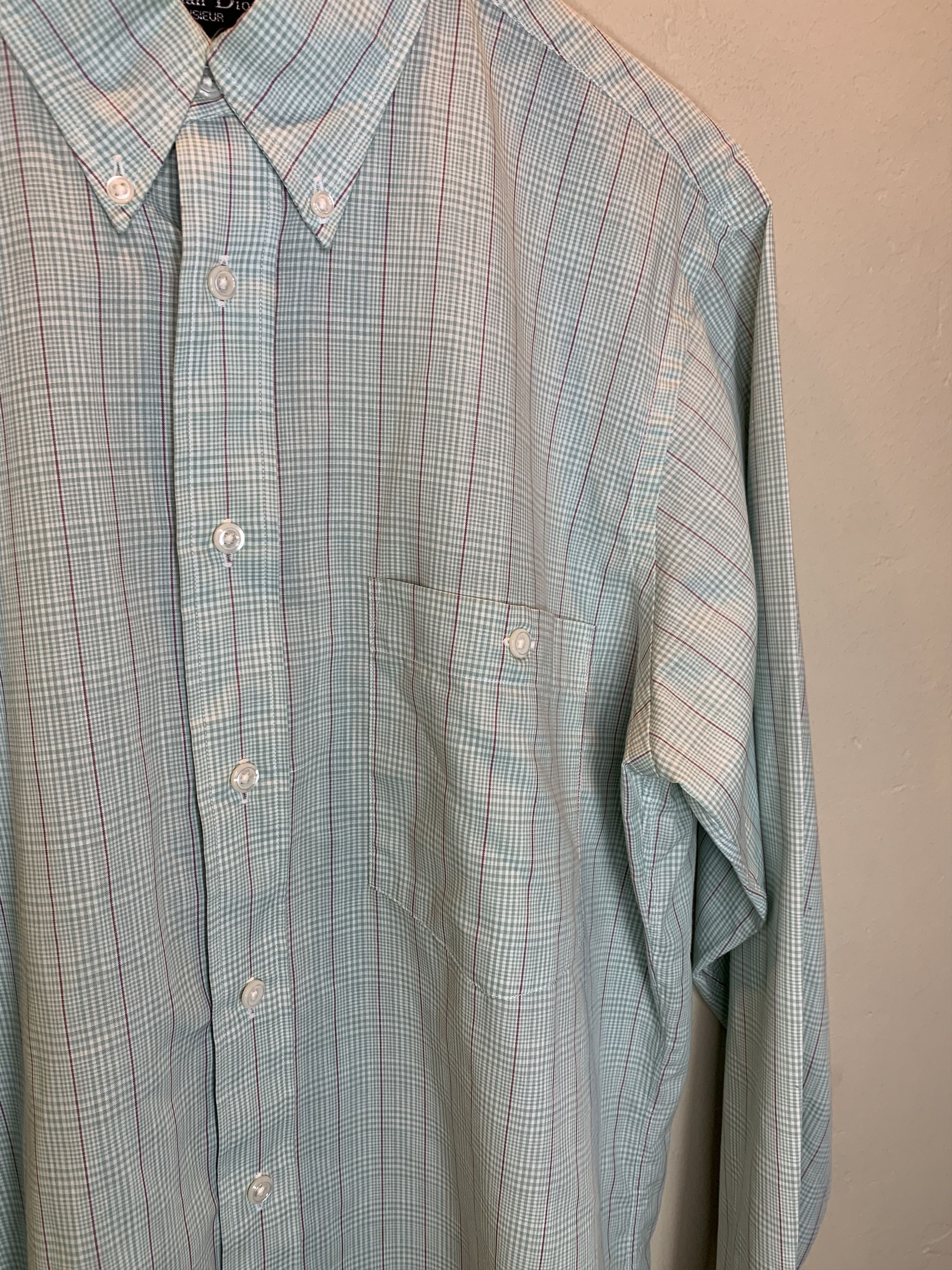 Christian Dior Monsieur *RARE* Vintage Christian Dior Plaid USA-Made Button Up Shirt Size US L / EU 52-54 / 3 - 3 Thumbnail