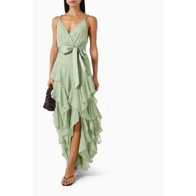 Alice + Olivia Alice + Olivia Emelia Eyelet Ruffle Maxi Dress green Size 0 Size XS / US 0-2 / IT 36-38 - 12 Thumbnail
