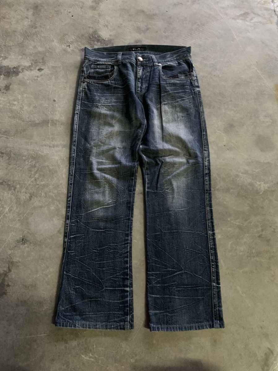 If Six Was Nine ROOT THREE STYLE honeycomb whiskered wash jeans punk goth Size US 33 - 1 Thumbnail
