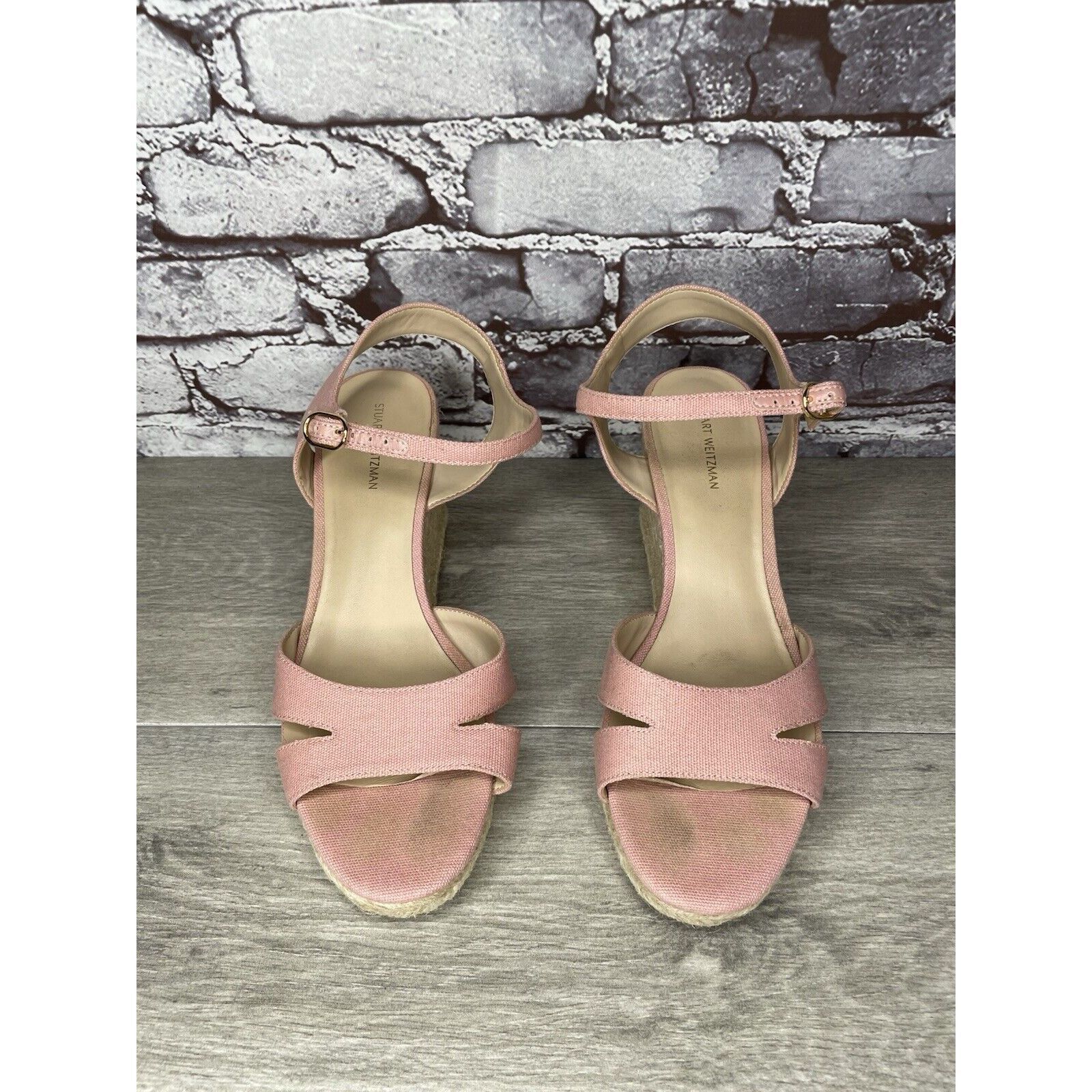 Stuart Weitzman STUART WEITZMAN Mirela II Pink Canvas Espadrille Wedge Sanda Size US 9.5 / IT 39.5 - 2 Thumbnail