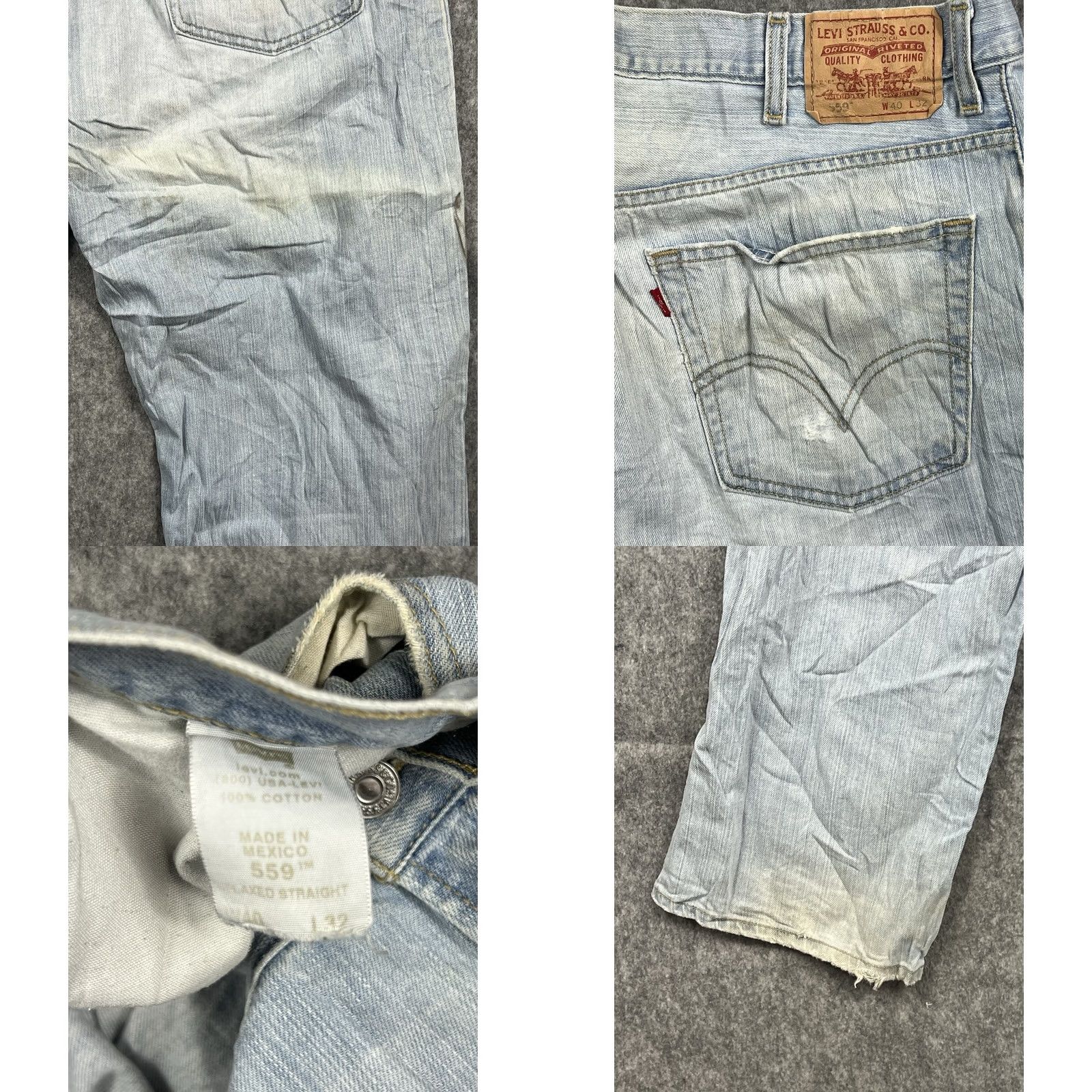 Levi's Levi's 559 Jeans Mens Relaxed Fit Straight Leg Light Wash Denim 40x32 Regular Inseam 32 USA 90s Logo Vintage N/A Size US 40 / EU 56 - 8 Thumbnail
