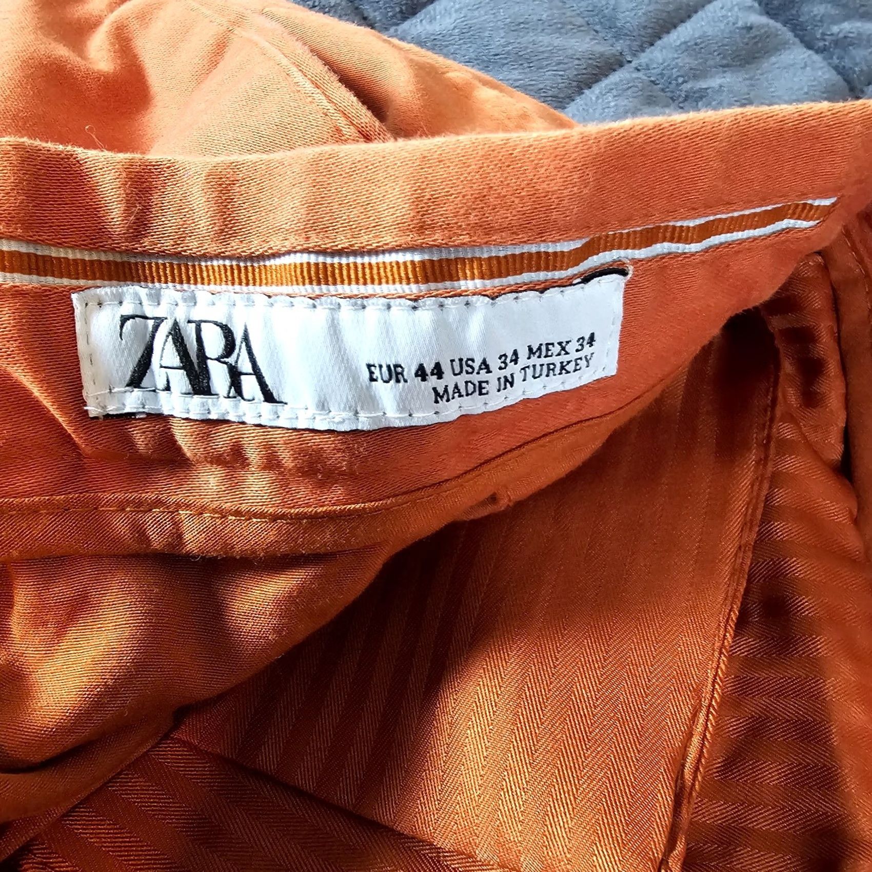 Zara Zara Pants Cropped Orange Cotton Blend Women 34 Casual Straight Chino Cropped Style Cropped Woman Size 24" / US 00 / IT 34 - 3 Thumbnail