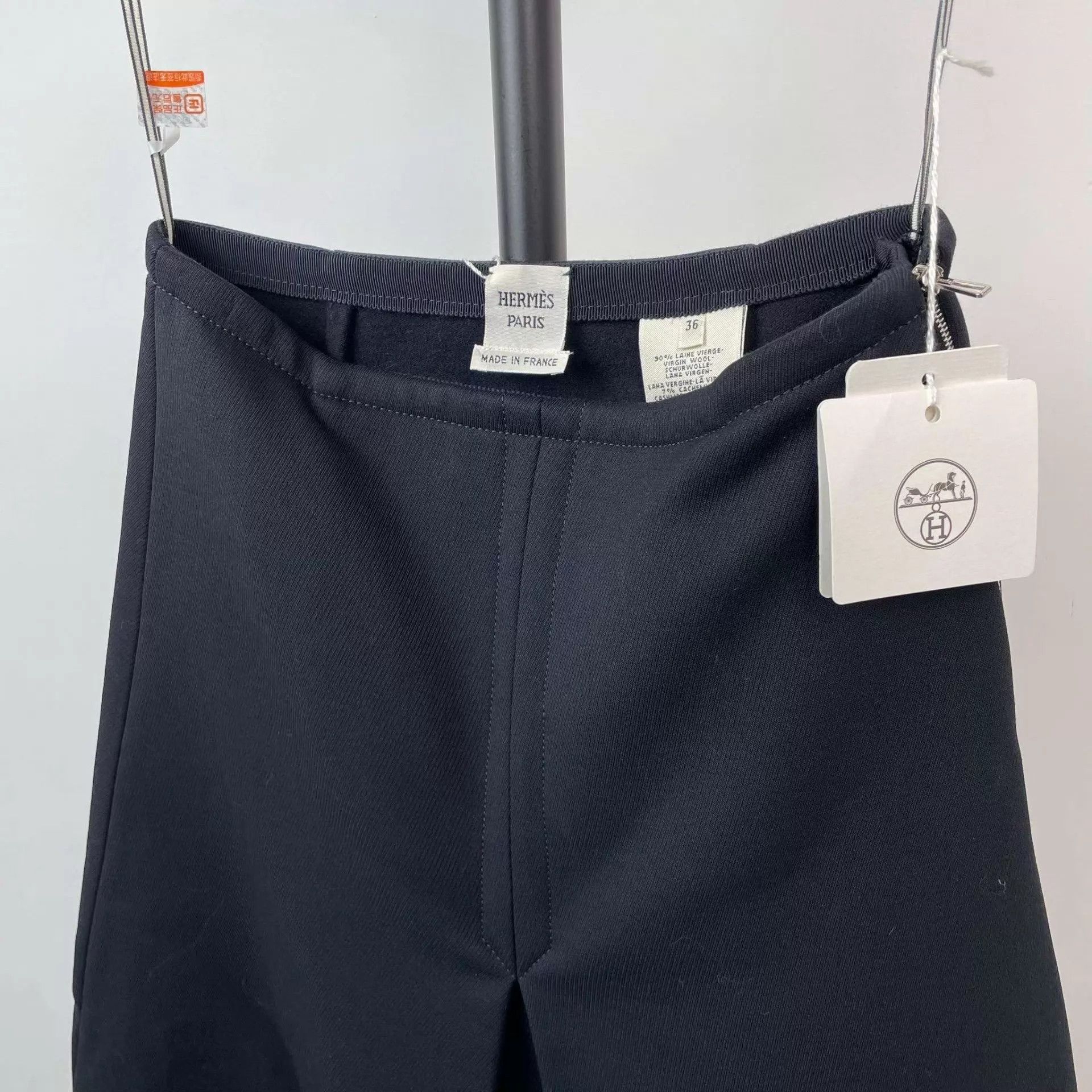 Hermes Hermès women's black cotton short skirt 36 Size 26" / US 2 / IT 38 - 4 Thumbnail