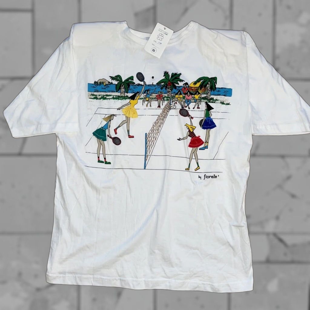 Vintage VINTAGE Fiorelli Tennis T-Shirt Men S White Shoulder Pads Graphic 90s Size US S / EU 44-46 / 1 - 1 Thumbnail