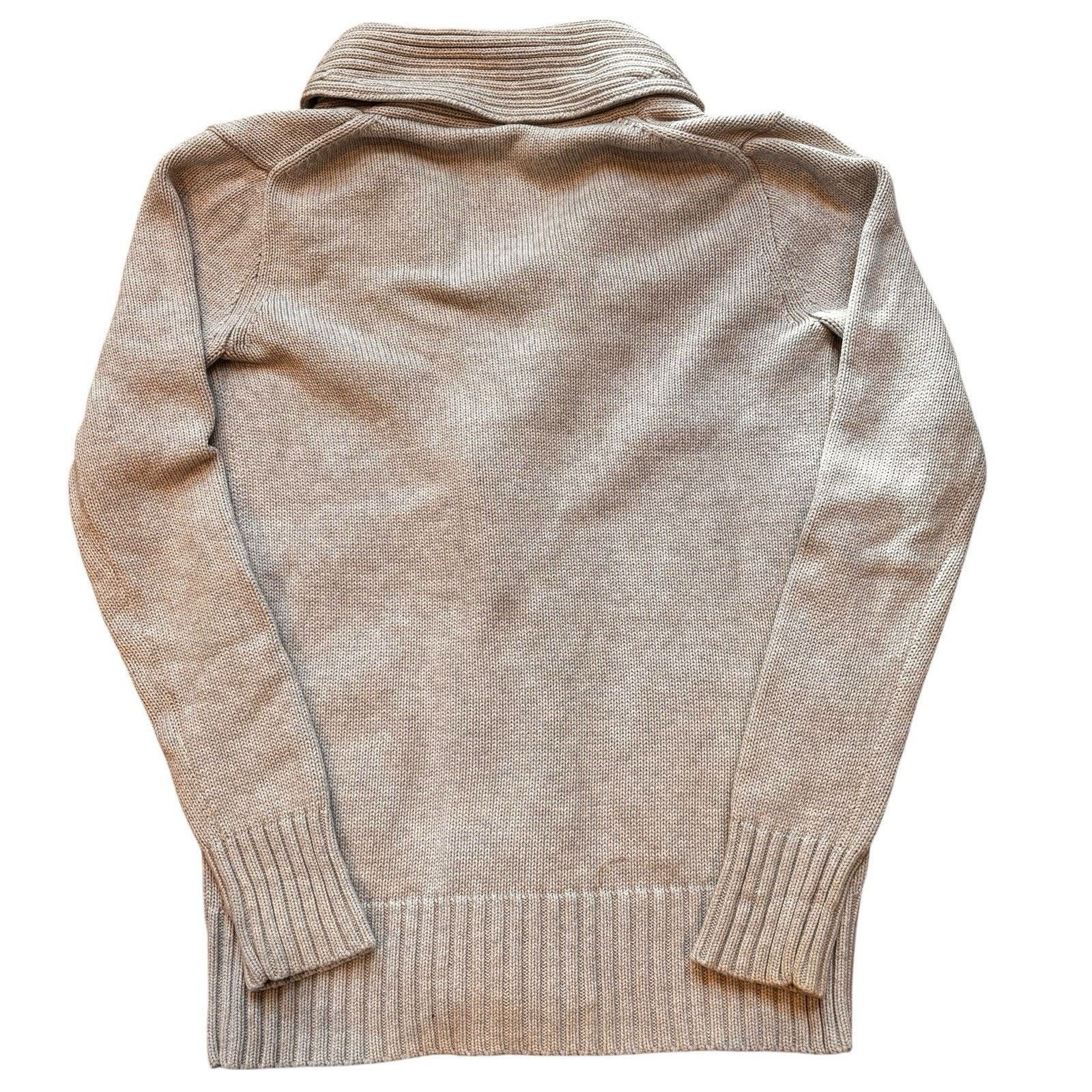 J.Crew J. Crew Beige Shawl Collar Cardigan Covered Buttons Small Size S / US 4 / IT 40 - 2 Thumbnail