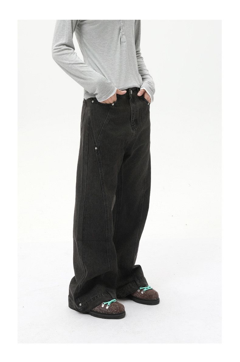 Japanese Brand × Jean High street American beaded stitching gray flared jeans y2k Size US 32 / EU 48 - 3 Thumbnail