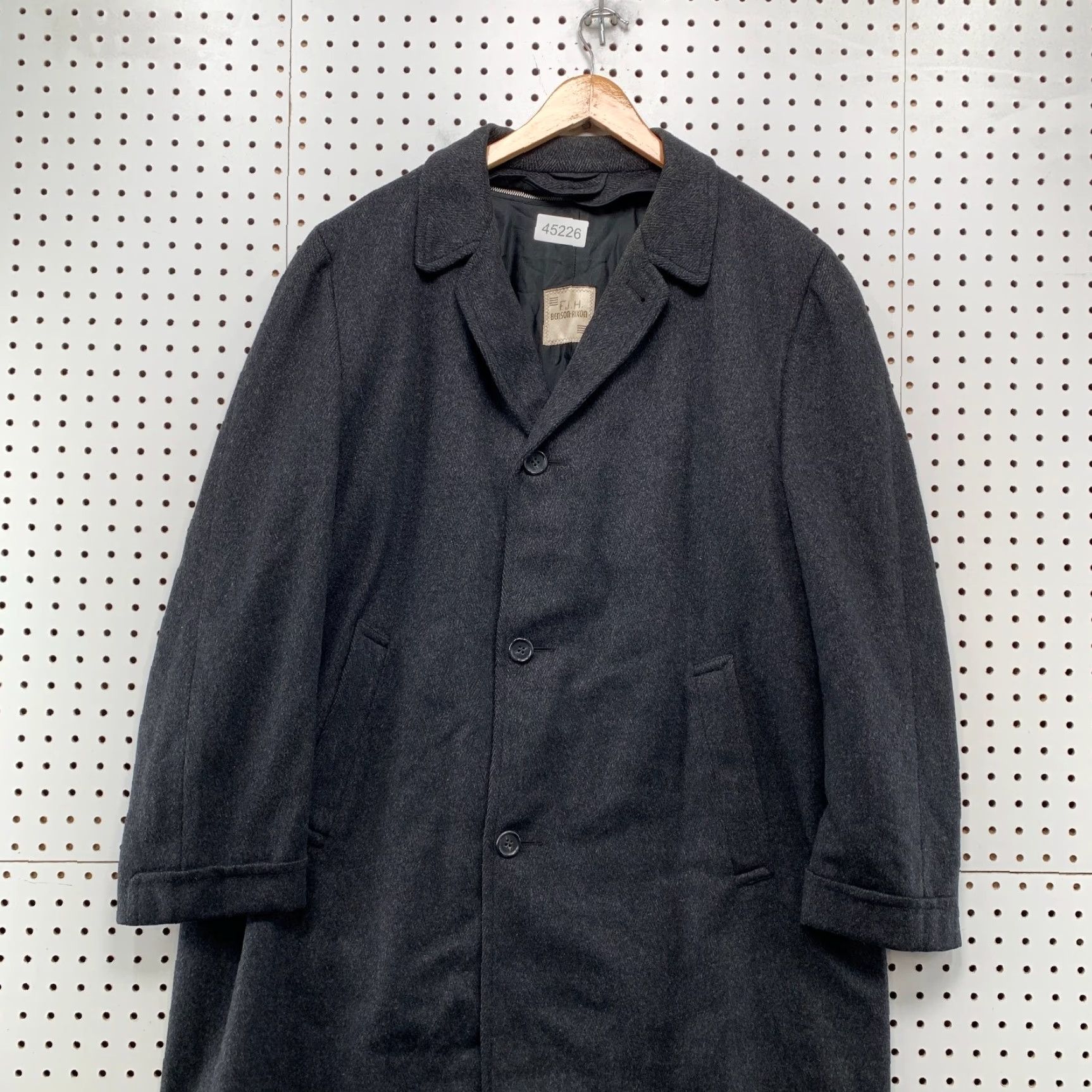 RIXO VINTAGE Benson Rixon Overcoat Mens 46 Gray Tweed Wool Herringbone Heavy 60s USA Coat Long Size US S / EU 44-46 / 1 - 2 Thumbnail