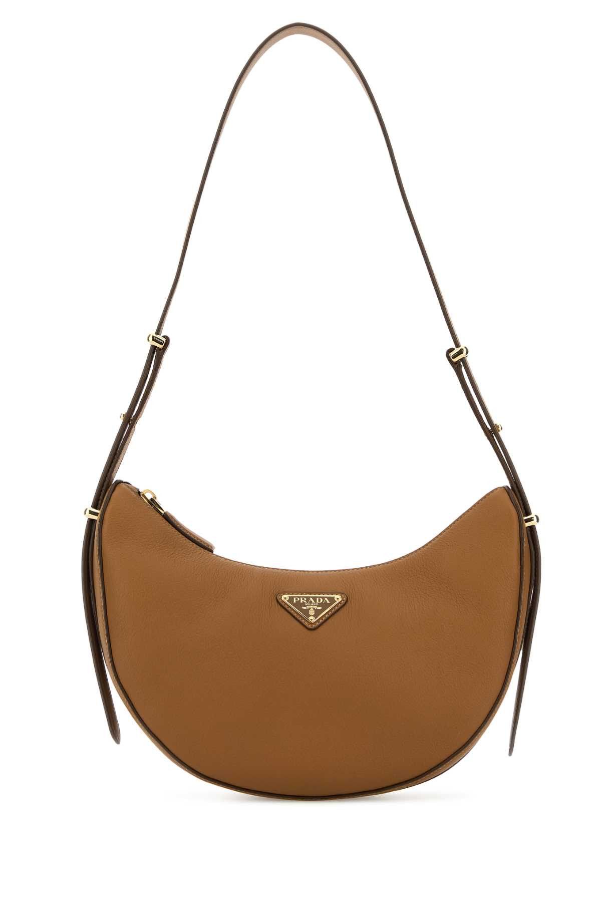 Prada Camel Leather Shoulder Bag Size ONE SIZE - 1 Thumbnail