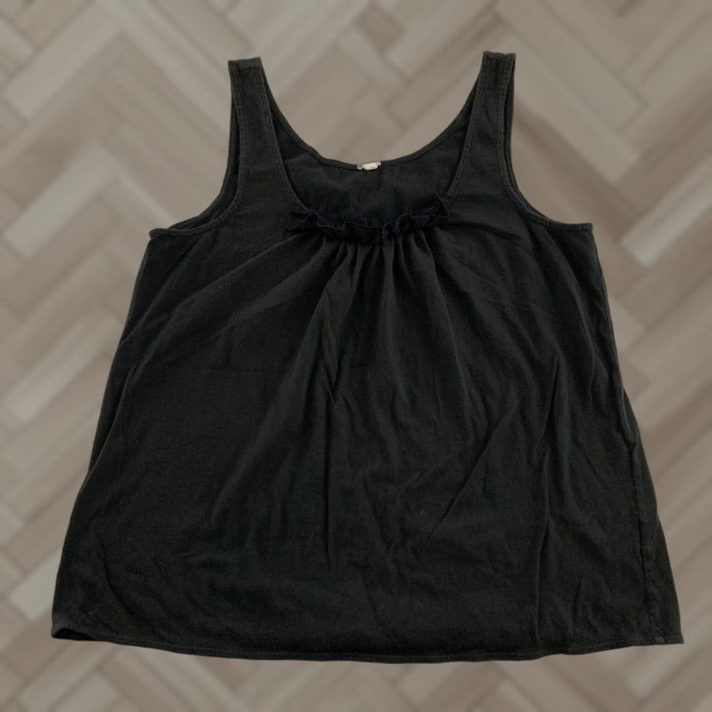 J.Crew J. Crew Sleeveless Ruffle Tank Top XS Women solid Black Size XS / US 0-2 / IT 36-38 - 1 Thumbnail