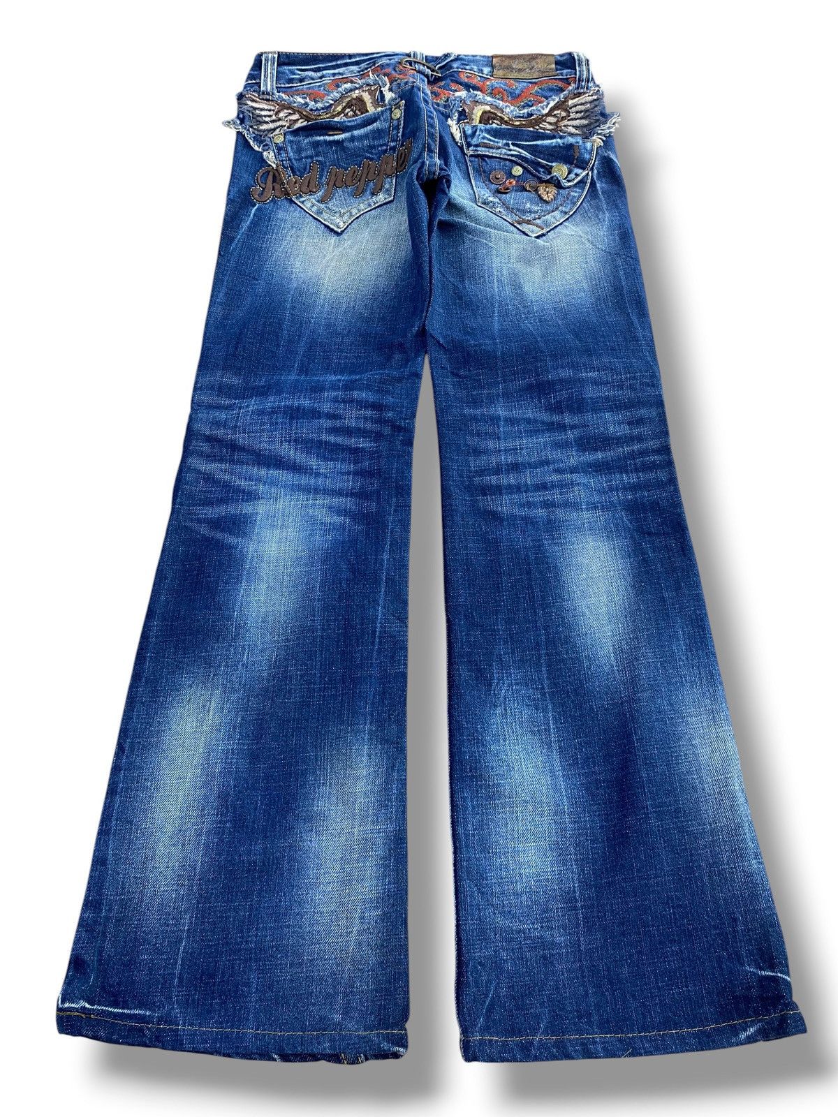 Japanese Brand Red Peppers Brands Faded Wash Style Bootcut Jeans Size US 28 / EU 44 - 3 Thumbnail
