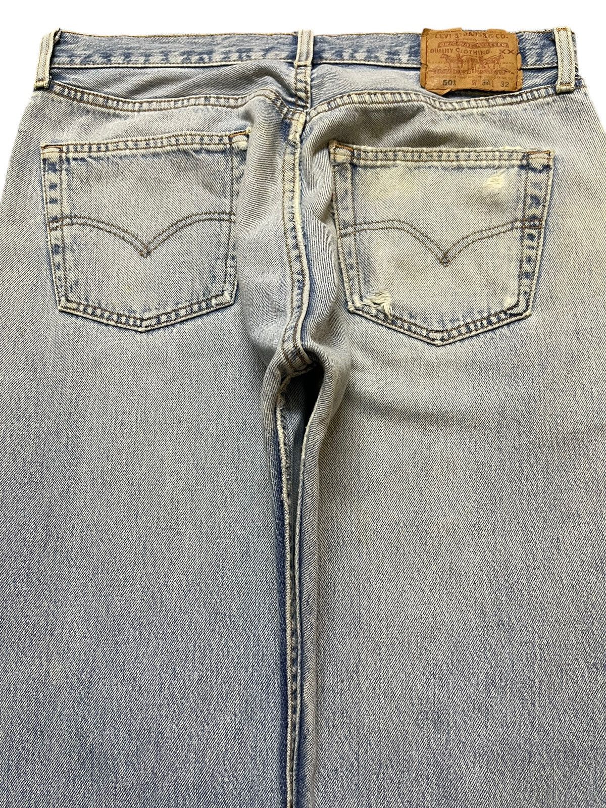Levi's Vintage 90s Levis 501 Faded Wash Distressed Style Jeans Size US 32 / EU 48 - 5 Thumbnail