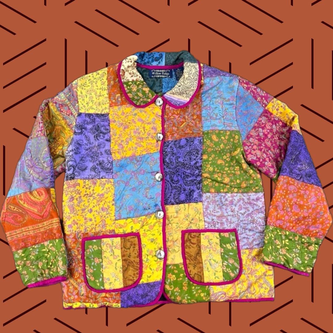 Vintage VINTAGE Willow Ridge Jacket Adult Womens Small Patchwork Silk Grannycore Cottage BOHO Size S / US 4 / IT 40 - 1 Thumbnail