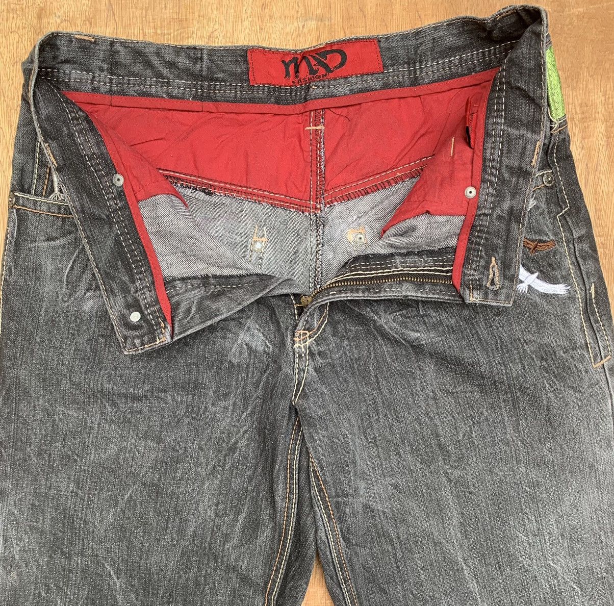 Art Comes First Mad Fashion Embroidered and Paint Print Denim Pants Size US 32 / EU 48 - 22 Thumbnail