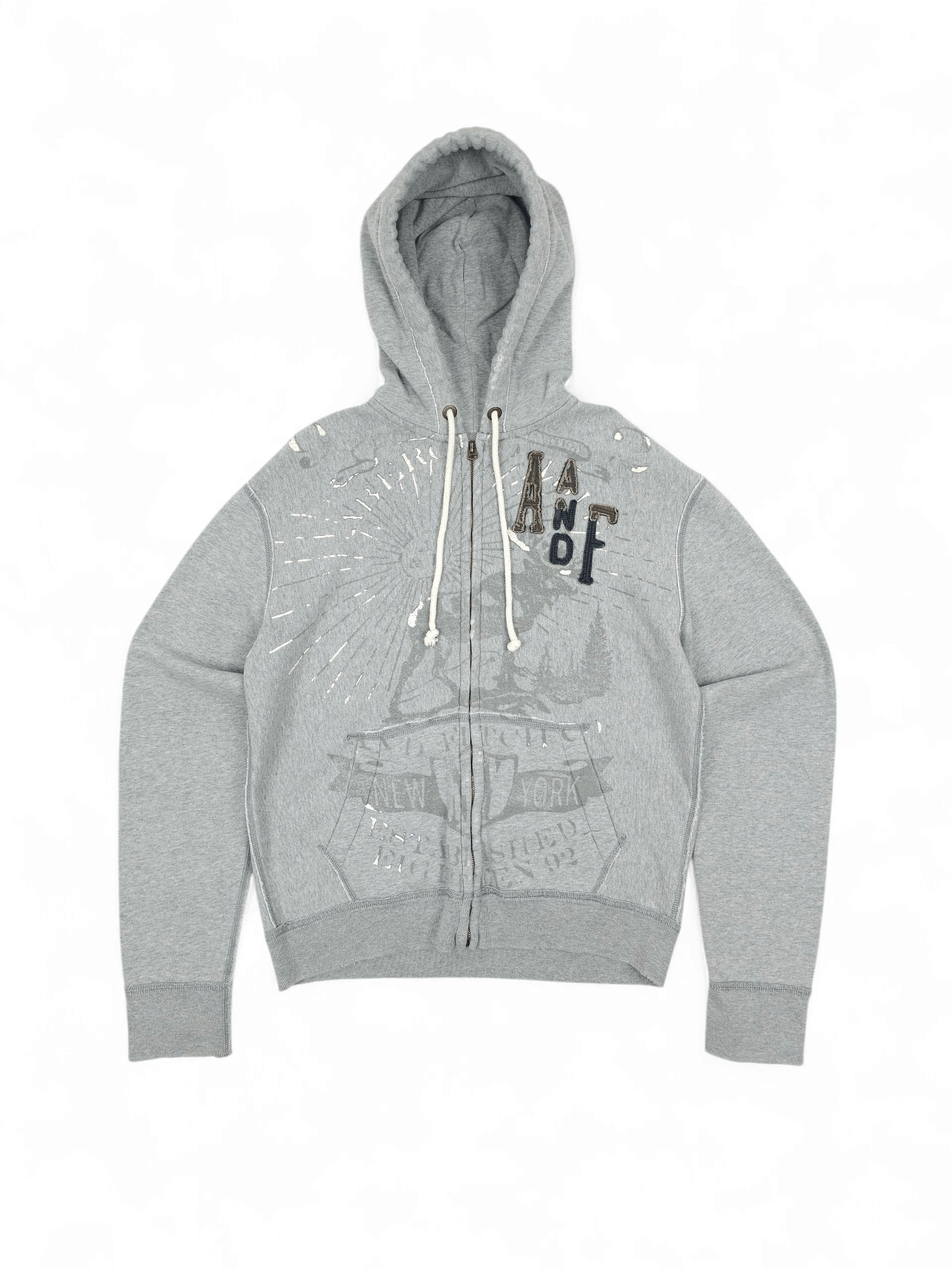 Other 💎 Y2K Vintage Abercrombie Gray Zip-up Hoodie Sweatshirt Size US M / EU 48-50 / 2 - 1 Thumbnail