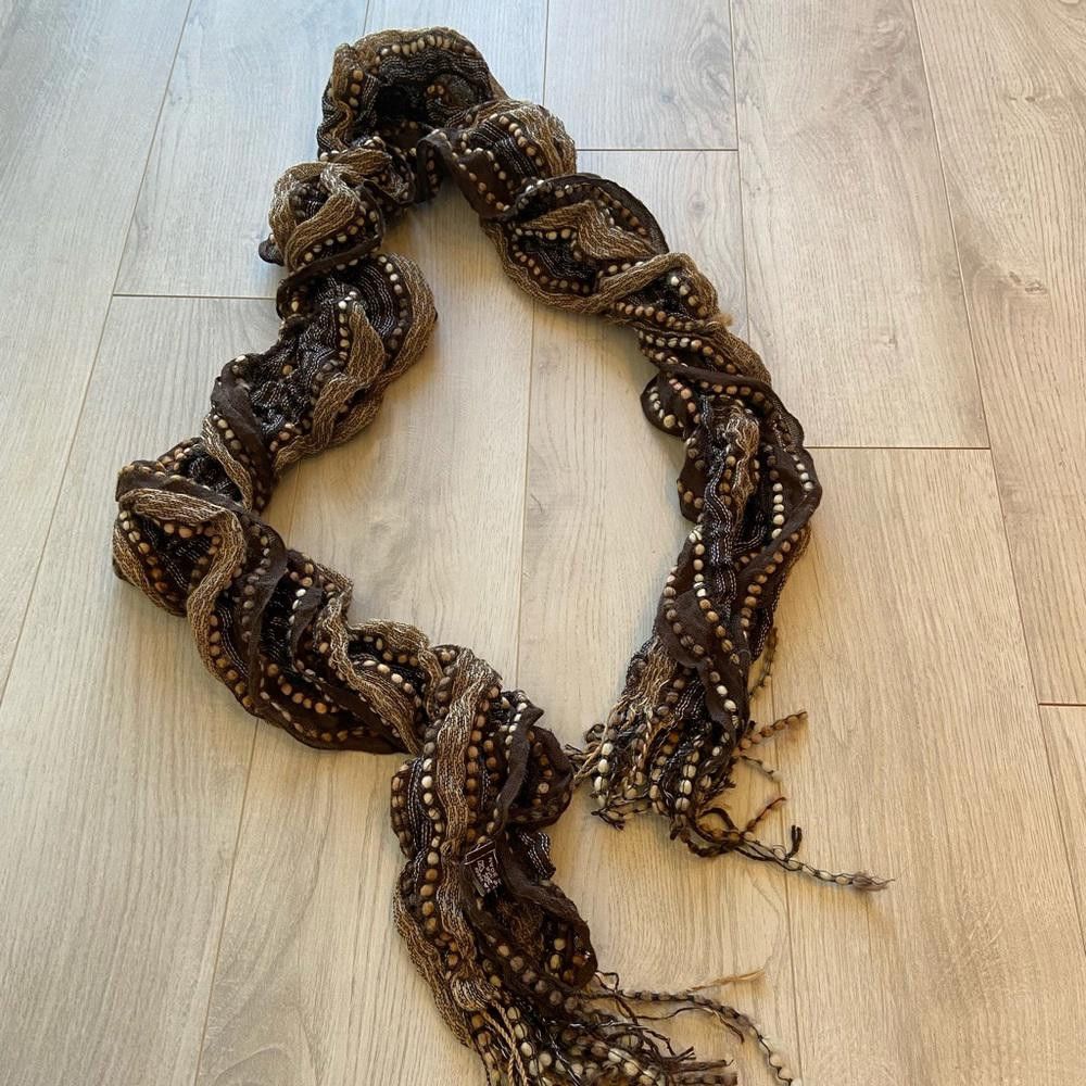 Designer Brown Spiral Scarf Size ONE SIZE - 1 Thumbnail