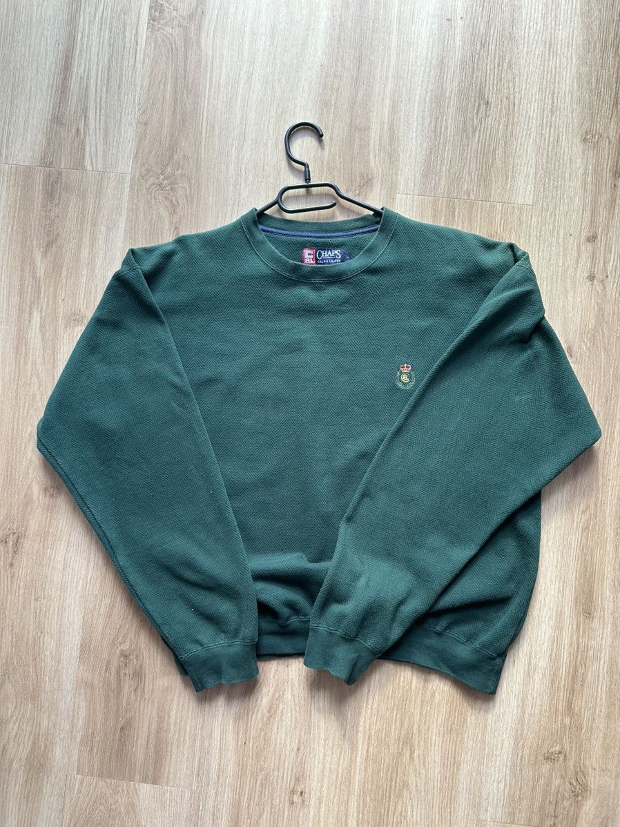 Chaps Ralph Lauren × Ralph Lauren × Vintage CHAPS Ralph Lauren crew neck green sweatshirt Size US L / EU 52-54 / 3 - 12 Thumbnail
