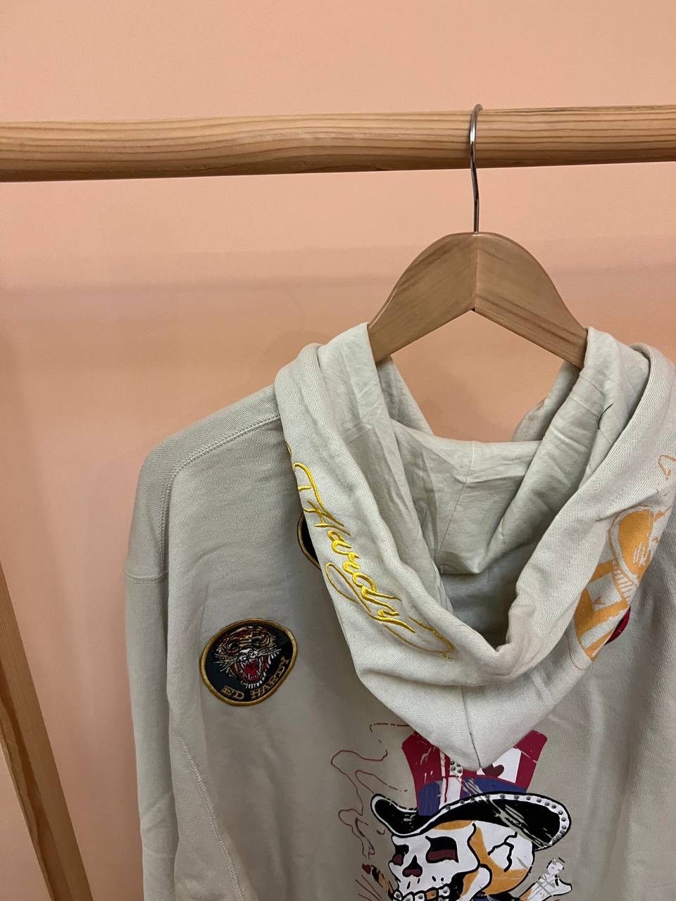 Christian Audigier × Ed Hardy NEW! Ed Hardy Sculls ZIP UP HOODIE VINTAGE Patches audiger Size US XXL / EU 58 / 5 - 6 Thumbnail
