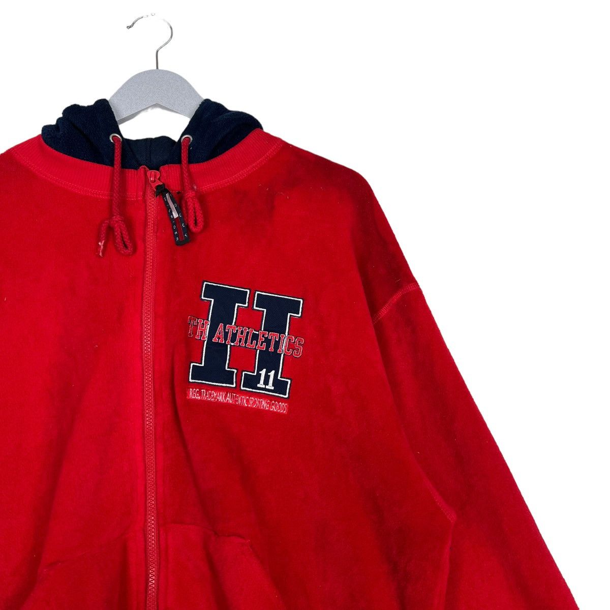 Tommy Hilfiger 🔥 VINTAGE 90s TOMMY HILFIGER ANORAK FLEECE HOODIES BOMBER Size US L / EU 52-54 / 3 - 7 Thumbnail