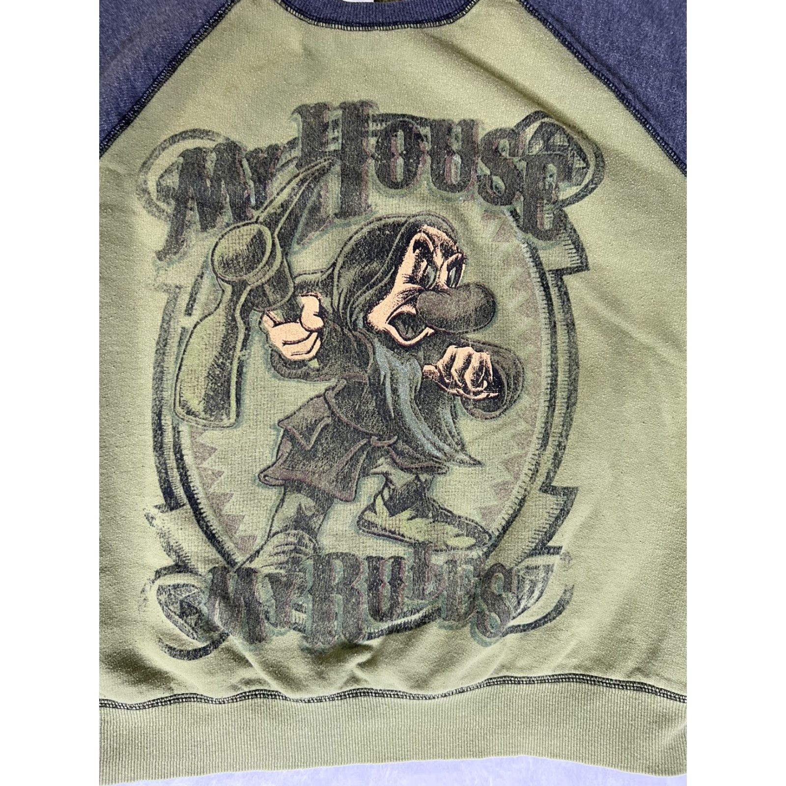Disney VINTAGE Disney Grumpy Sweatshirt Shirt Mens S Green My House My Rules Pullover Crew Neck Long Sleeve Winter Spring Size US S / EU 44-46 / 1 - 2 Thumbnail