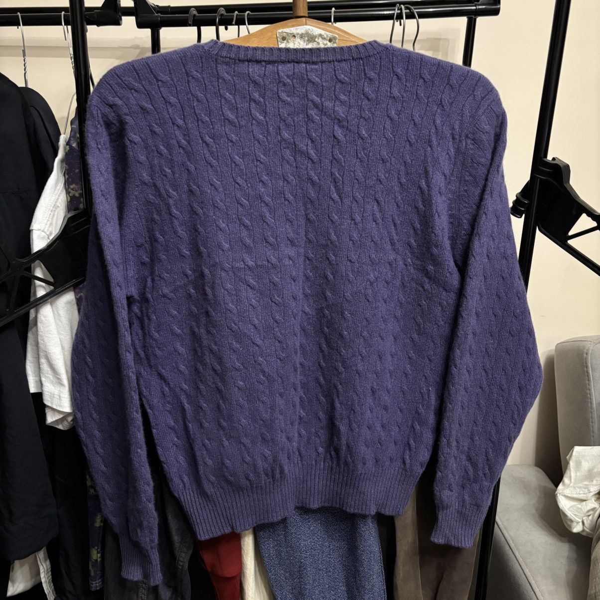 Vintage Vintage 100% Cashmere Brora Sweater Navy blue ERD Size S / US 4 / IT 40 - 2 Thumbnail