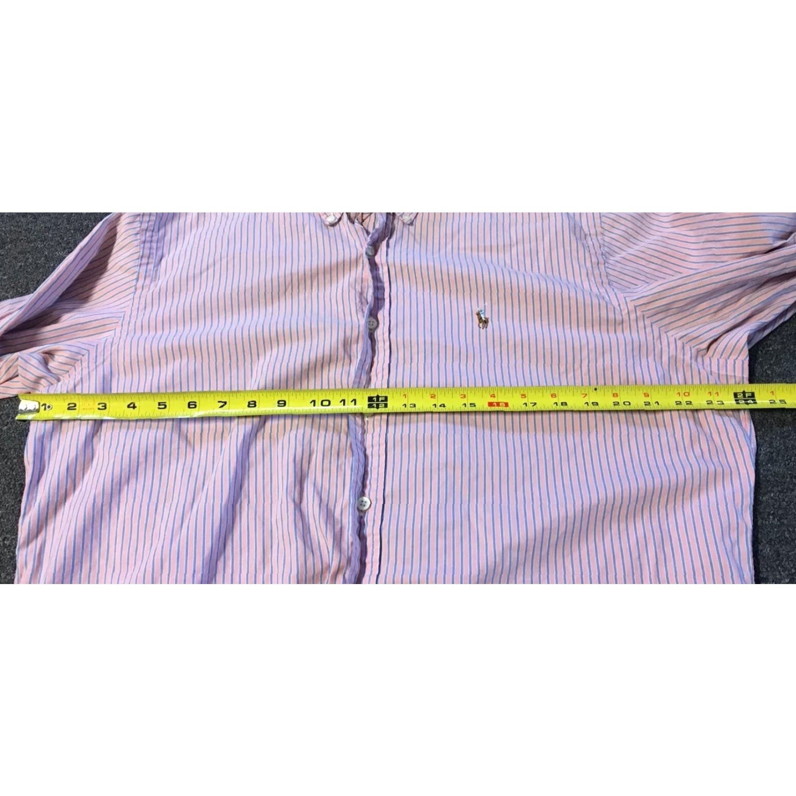 Polo Ralph Lauren Polo Ralph Lauren Shirt Dress Shirt 16 34 Pink/Blue Striped Button-Down 90s Vintage Mens Shirt Size US L / EU 52-54 / 3 - 4 Thumbnail