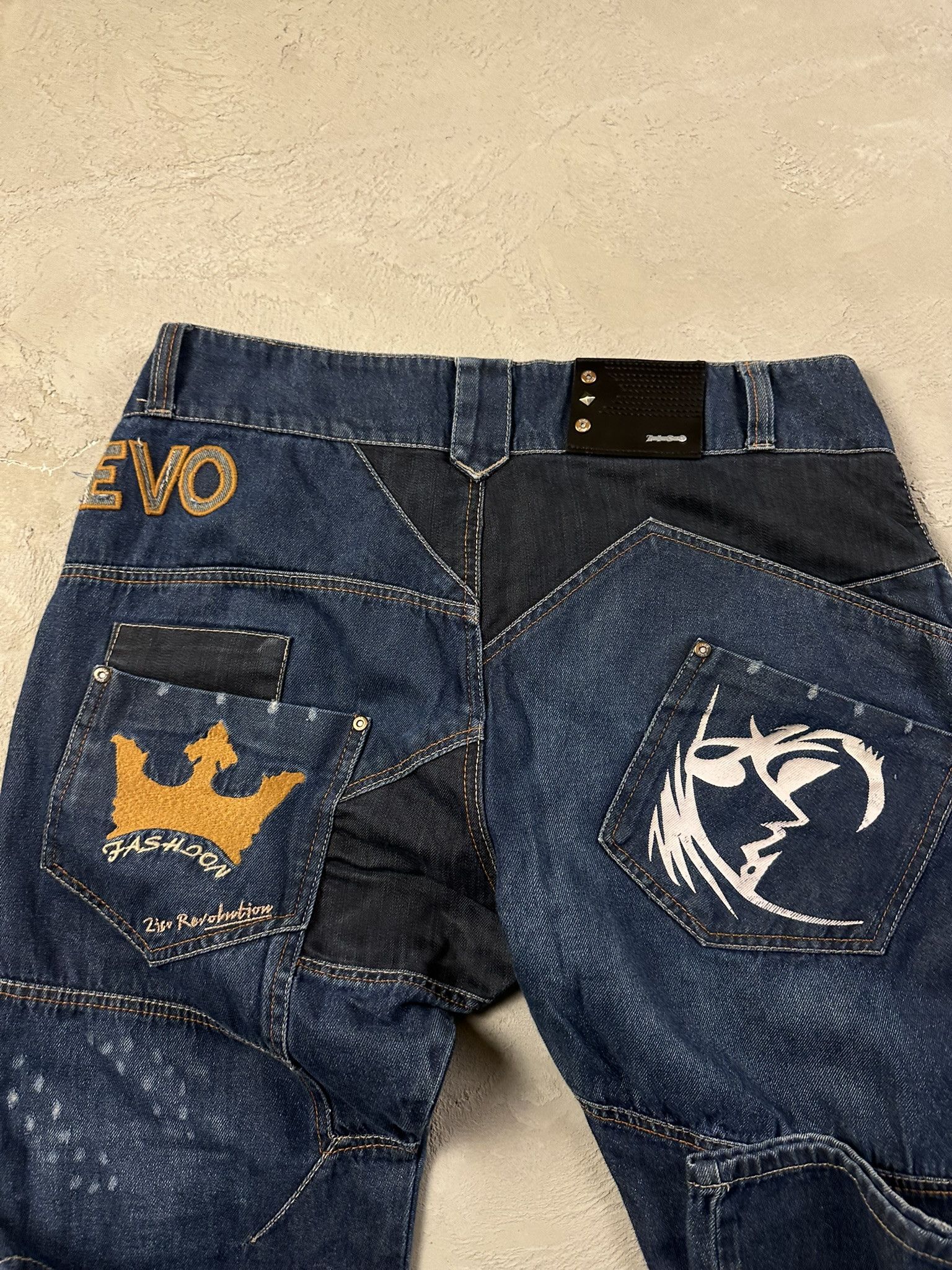 Japanese Brand Vintage Y2k Avant Garde Oversized Printed Hiphop Denim Pants Size US 36 / EU 52 - 10 Thumbnail