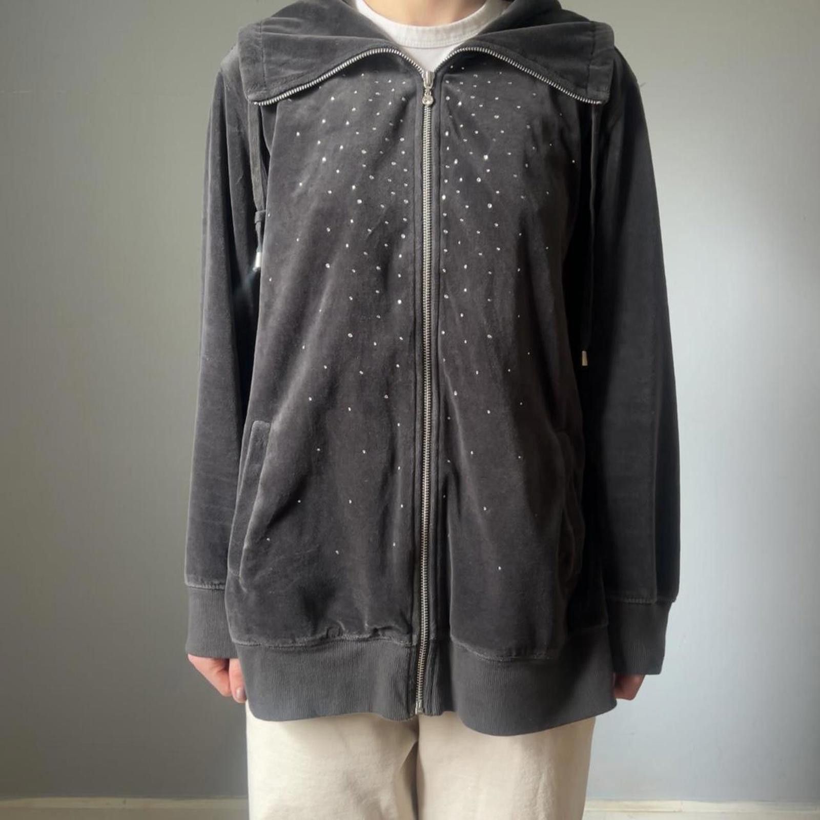 Other Christopher & Banks velour bedazzled black zip up jacket Size XL / US 12-14 / IT 48-50 - 7 Thumbnail