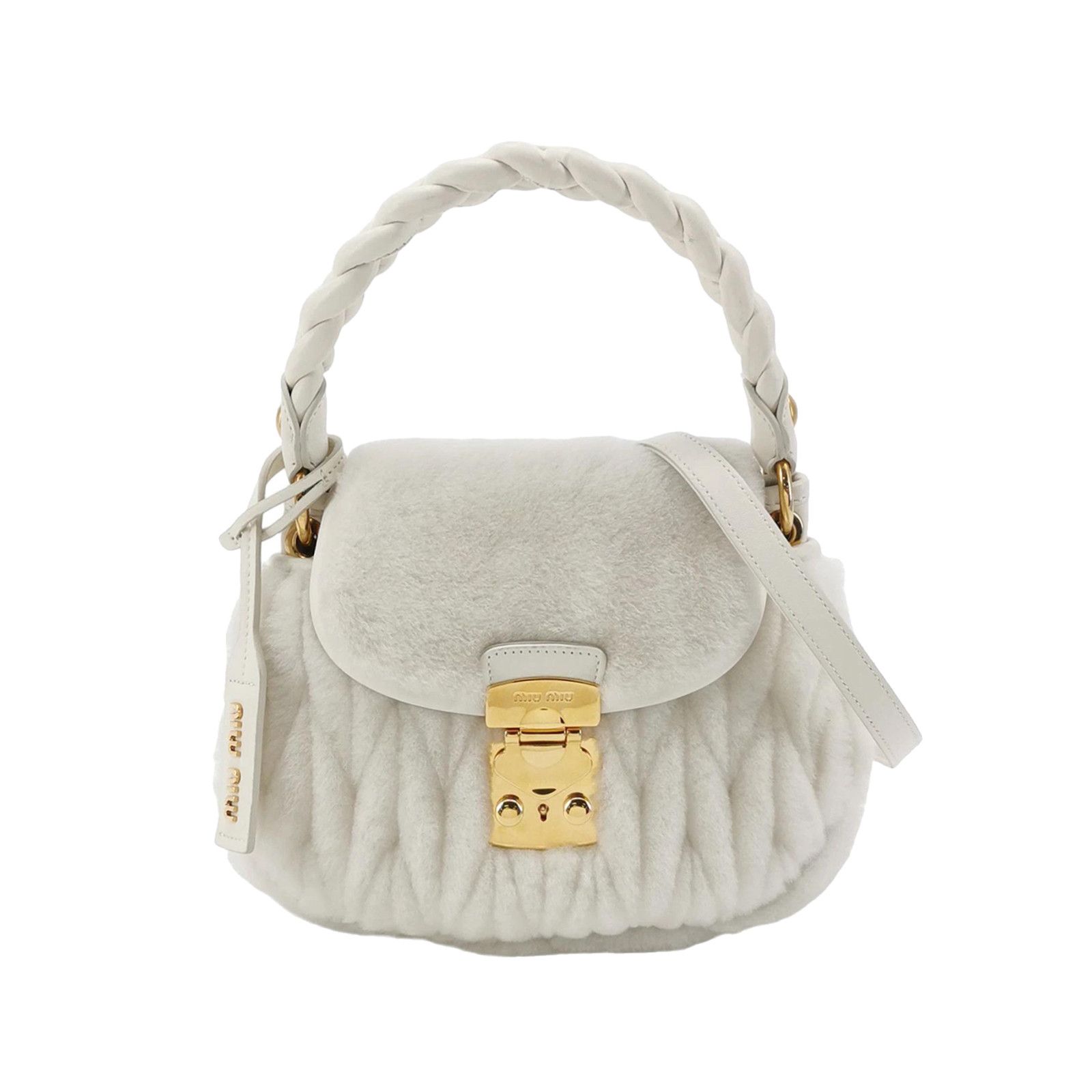 Miu Miu Miu Miu Shearling Matelasse Handle Bag Size ONE SIZE - 1 Thumbnail
