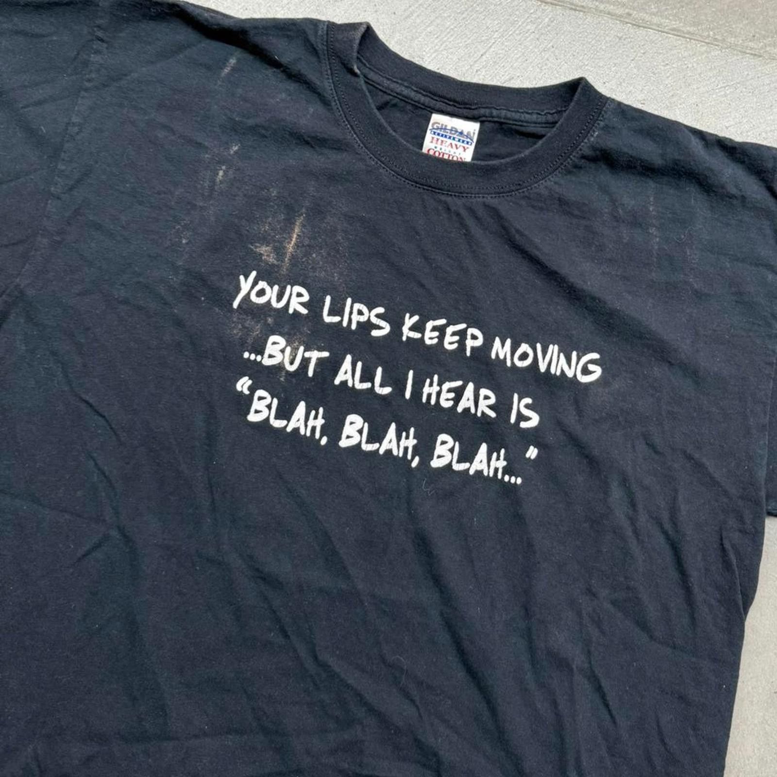 Gildan Y2K/90s Vintage Blah Blah Blah Faded Humor Tee Size US L / EU 52-54 / 3 - 1 Thumbnail