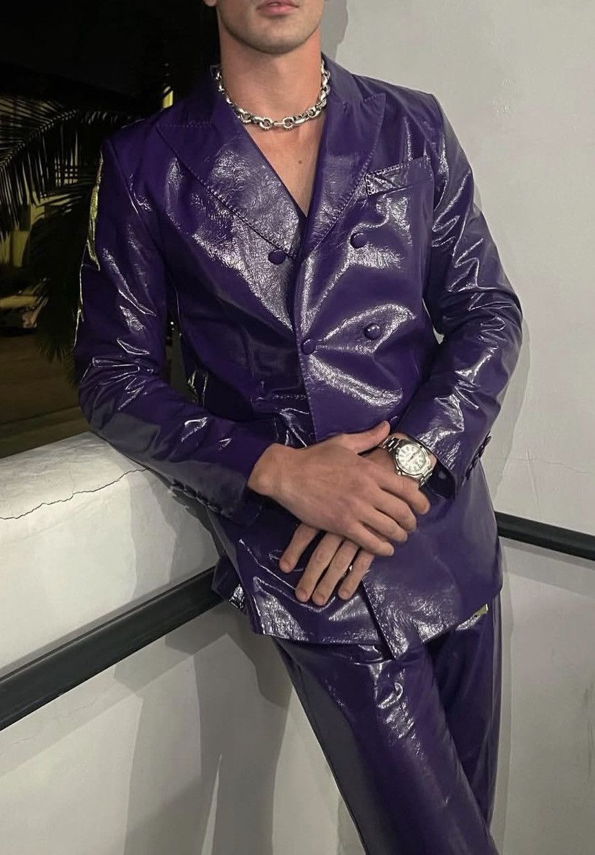 Gucci purple leather blazer size46 Size US S / EU 44-46 / 1 - 1 Thumbnail