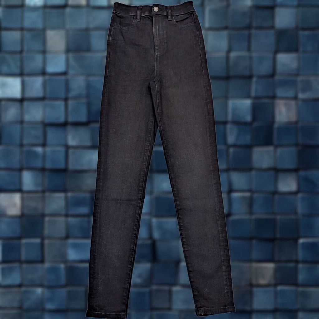 American Eagle Outfitters American Eagle Outfitters Jegging Black Denim 00 Reg Womens Stretch High Rise 29 Inseam 5-Pocket Denim Jeans Size 24" / US 00 / IT 34 - 1 Thumbnail
