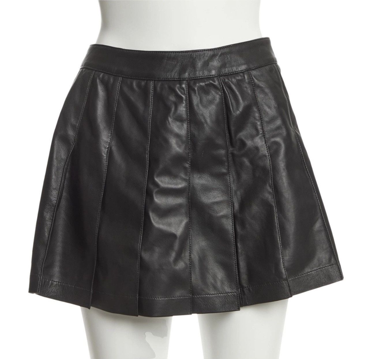 Chrome Hearts Pleated Leather Skater Skirt